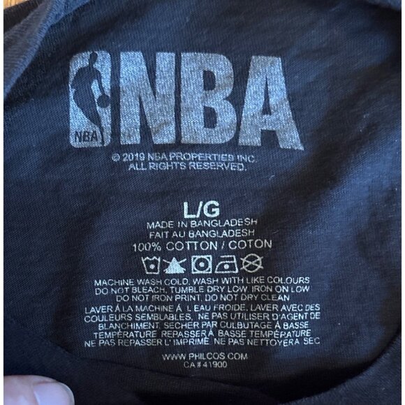 Toronto Raptors Shirt NBA Champs 2019 Short Sleeve Lg Black 100% Cotton Licensed - Picture 3 of 5